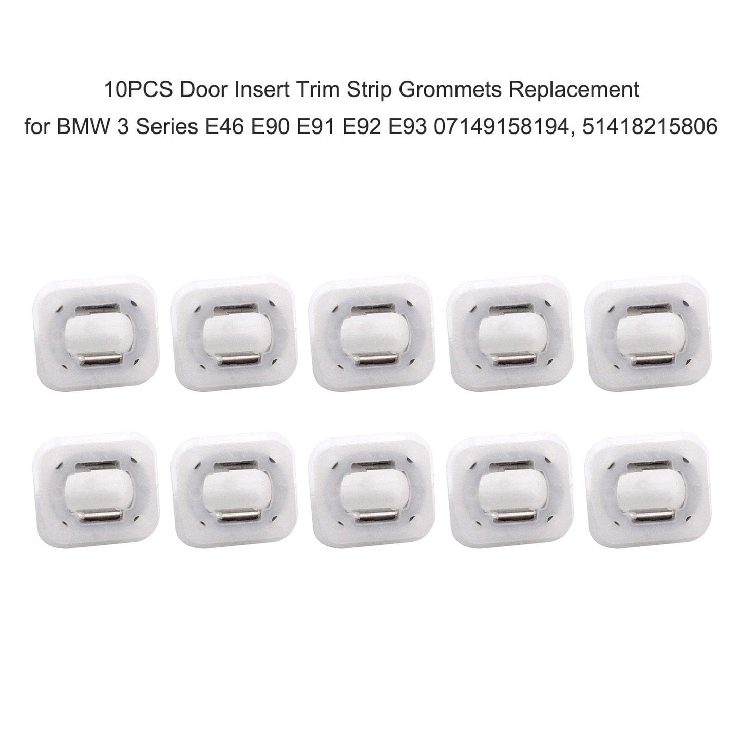 10PCS Door Insert Trim Strip Grommets Plastic Clips for Door