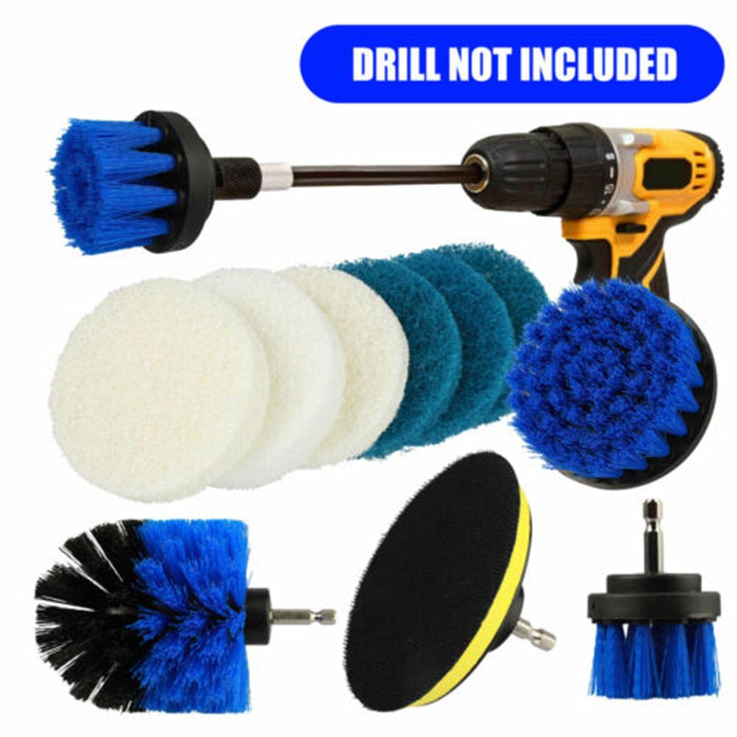 10Pcs Scrub Drill Brush Multi-purpose Kit Power Drill