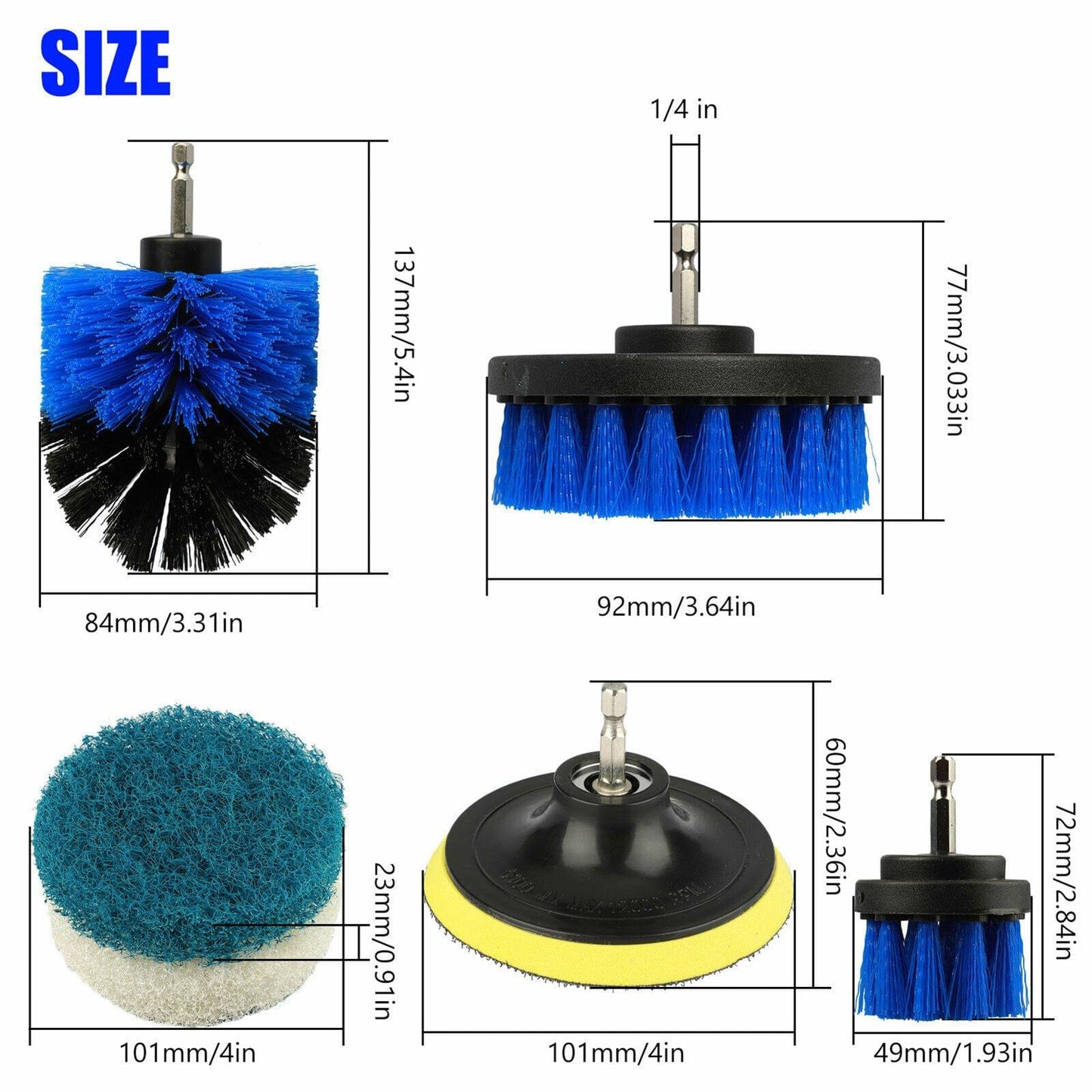 10Pcs Scrub Drill Brush Multi-purpose Kit Power Drill