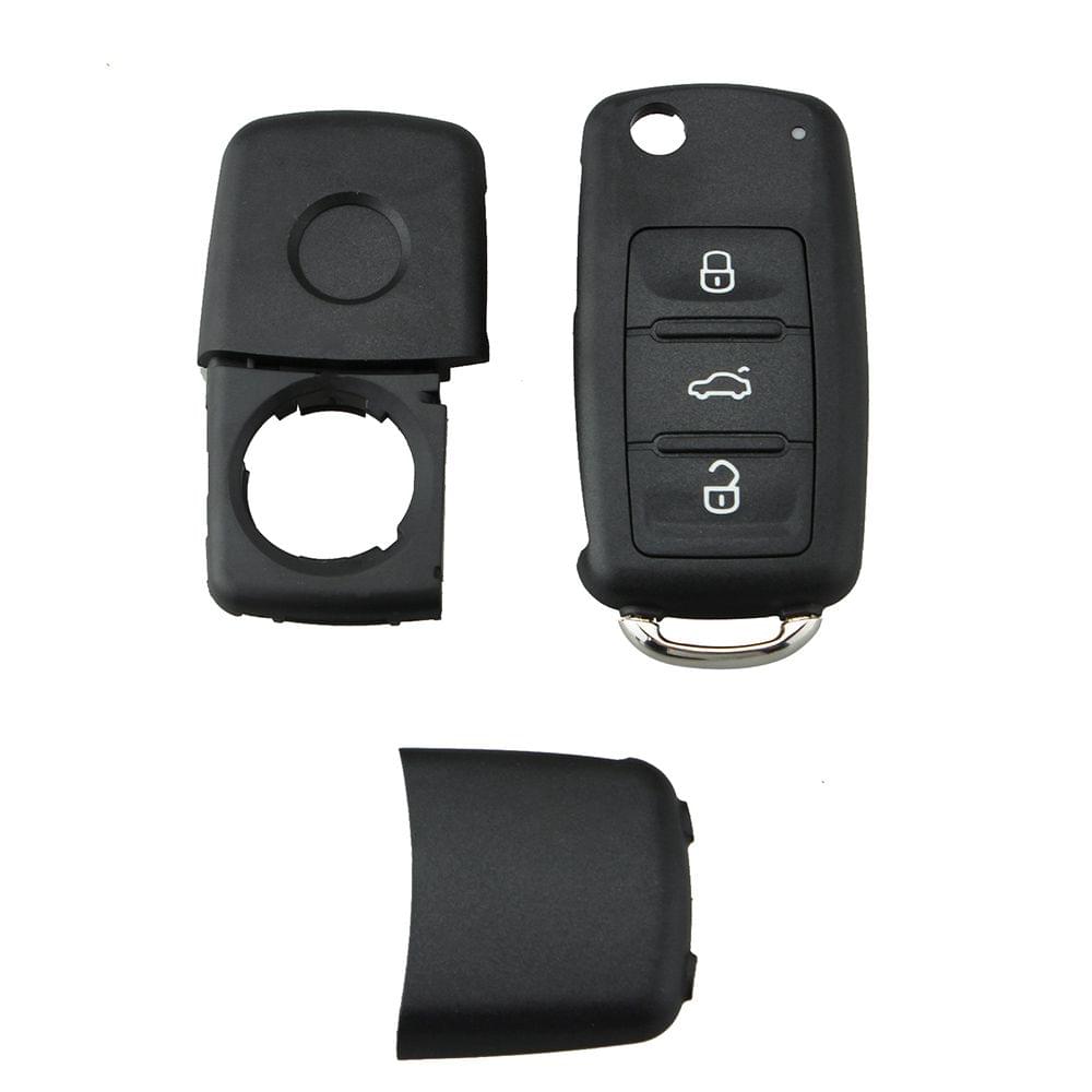 3 Button Flip Remote Folding Key Shell Case for VW Polo Golf