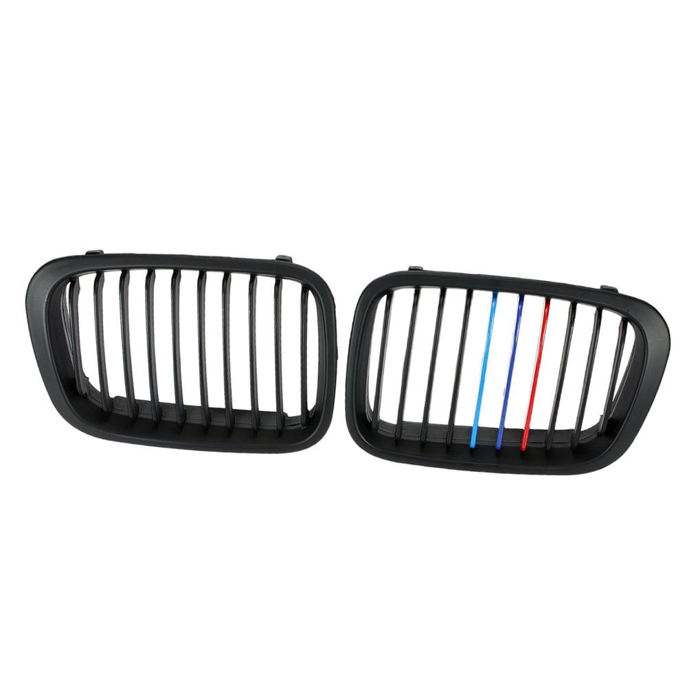 2Pcs Matte Black M-color Front Grille for BMW E46 3 Series 4