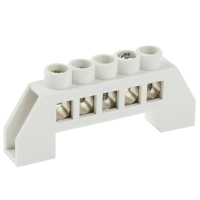 5 Position Plastic Terminal Block Connectors, Cable Diameter: 7mm (Blue)