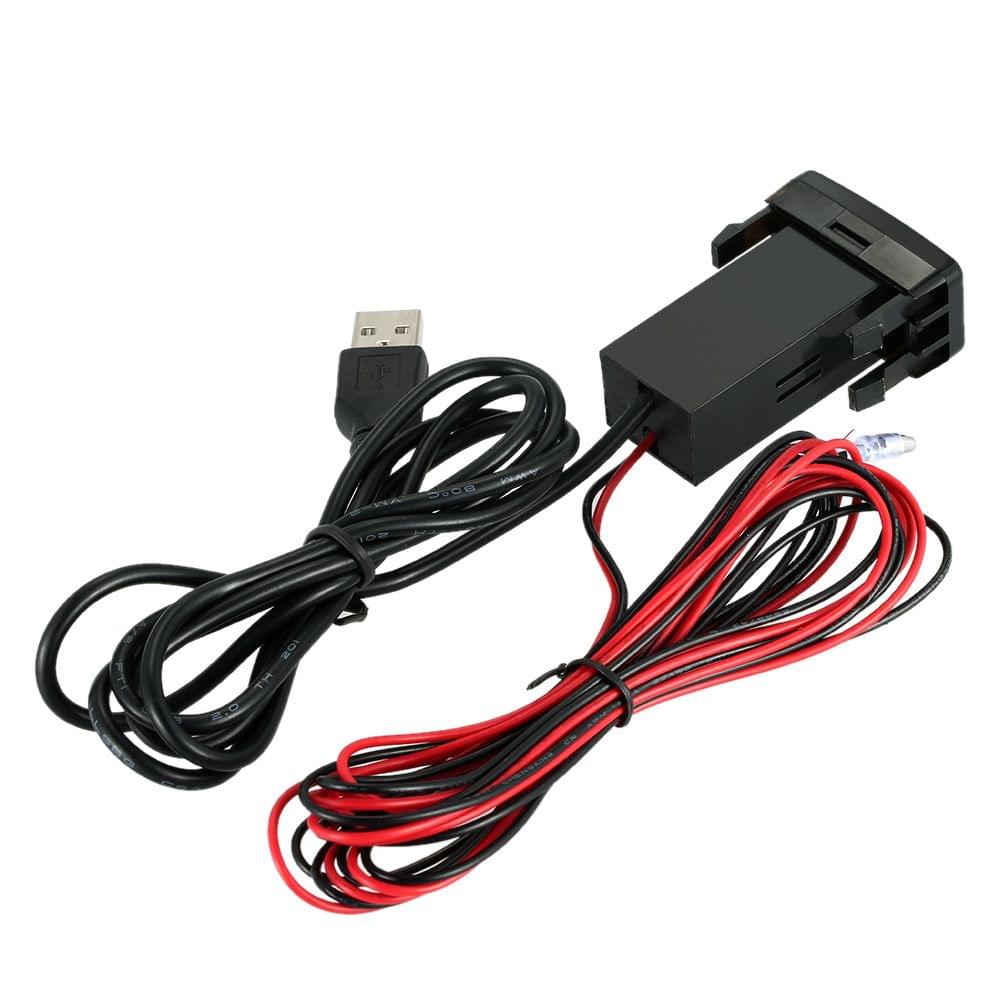 Car 5V 2.1A USB Interface Socket Charger + USB Audio Input