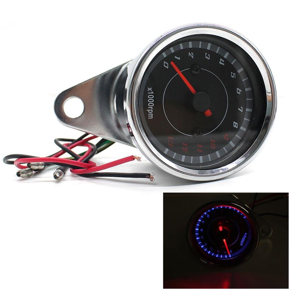 12V Universal Motorcycle Tachometer Meter LED Backlight 13K