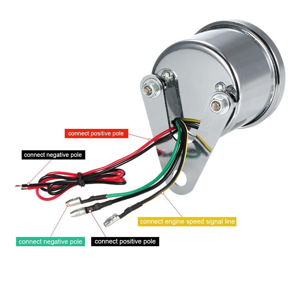 12V Universal Motorcycle Tachometer Meter LED Backlight 13K