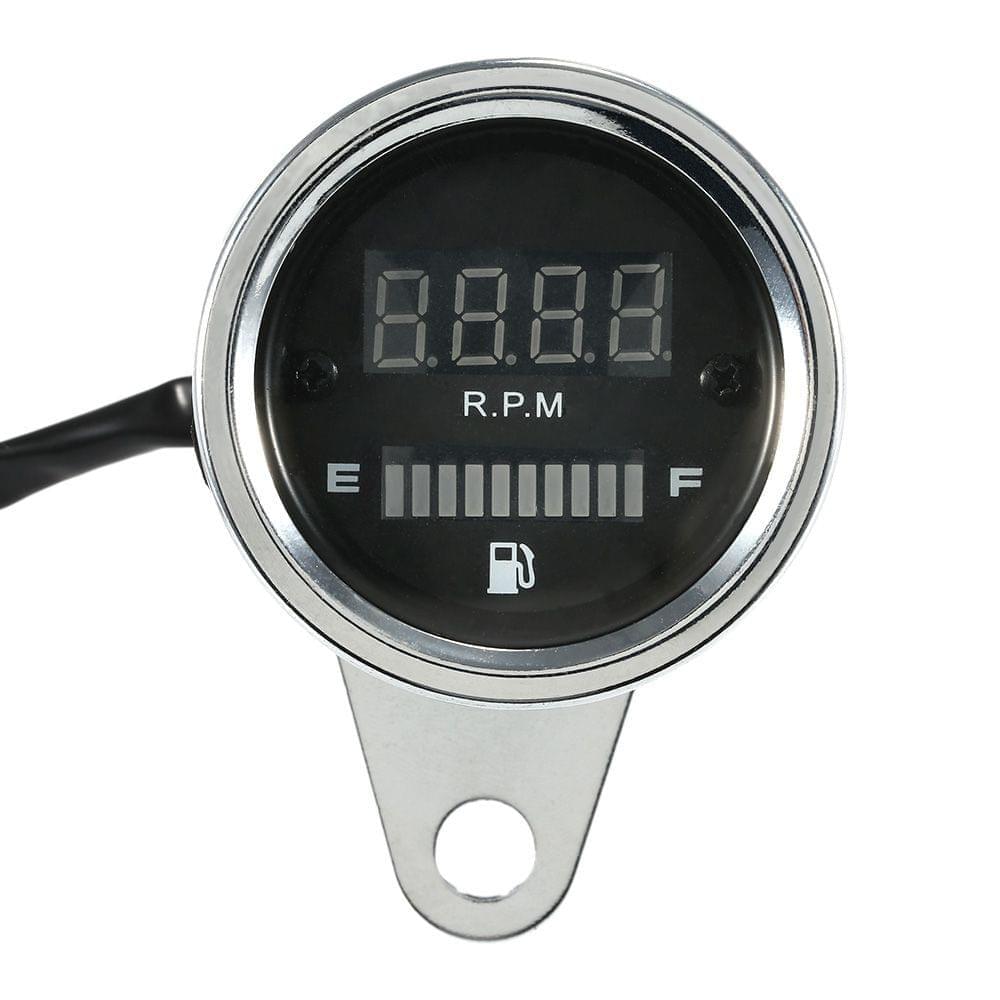 12V Motorcycle 2 in 1 Tachometer RPM Shift Meter Fuel Gauge