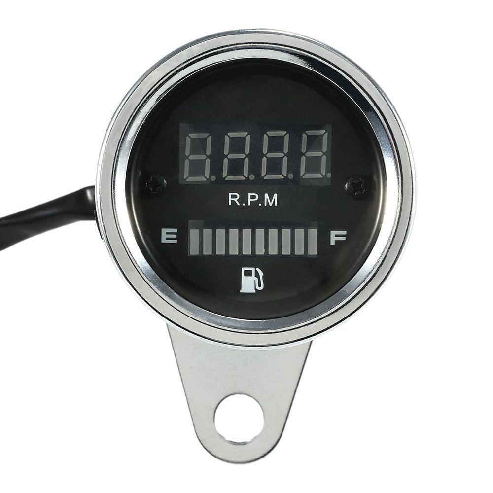 12V Motorcycle 2 in 1 Tachometer RPM Shift Meter Fuel Gauge
