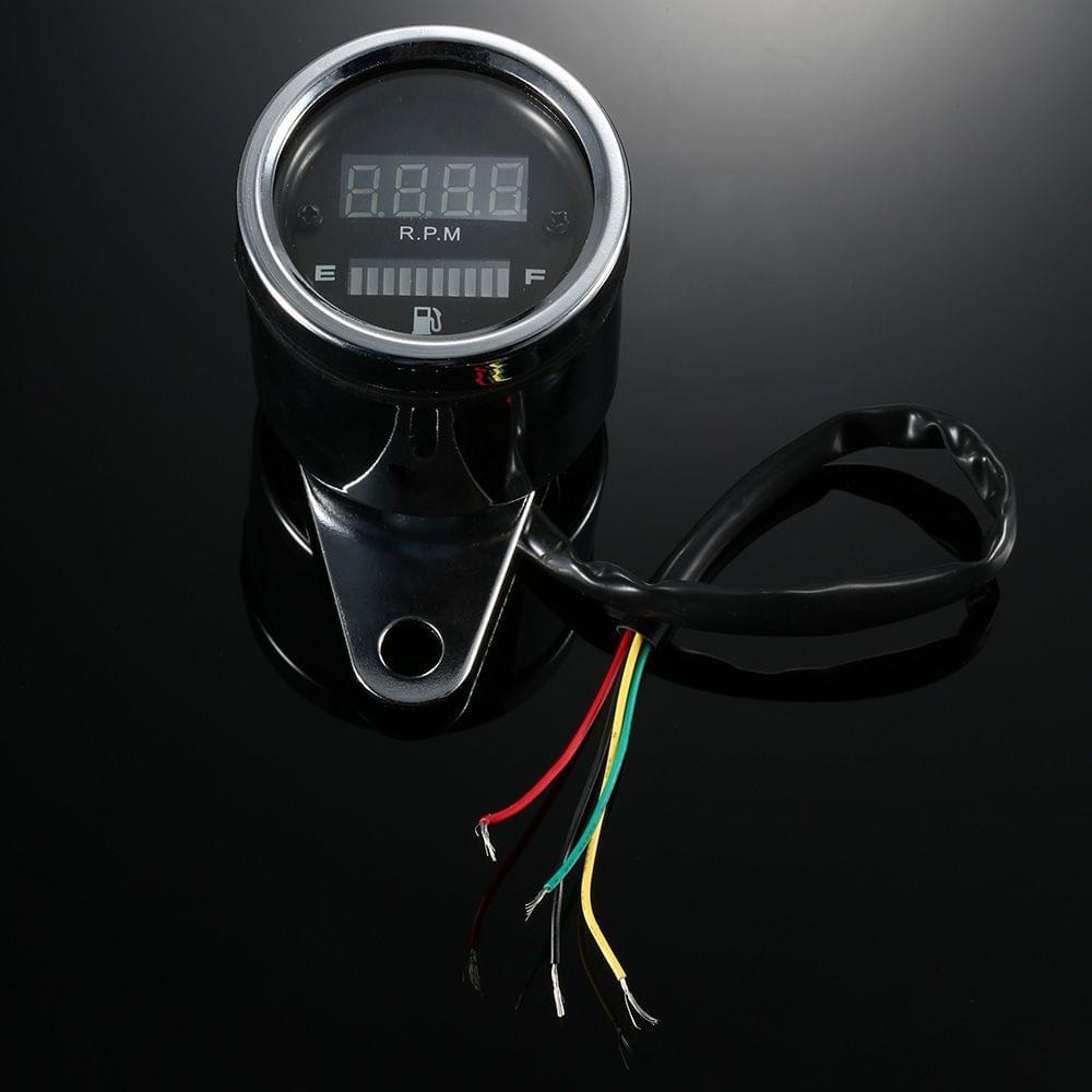 12V Motorcycle 2 in 1 Tachometer RPM Shift Meter Fuel Gauge