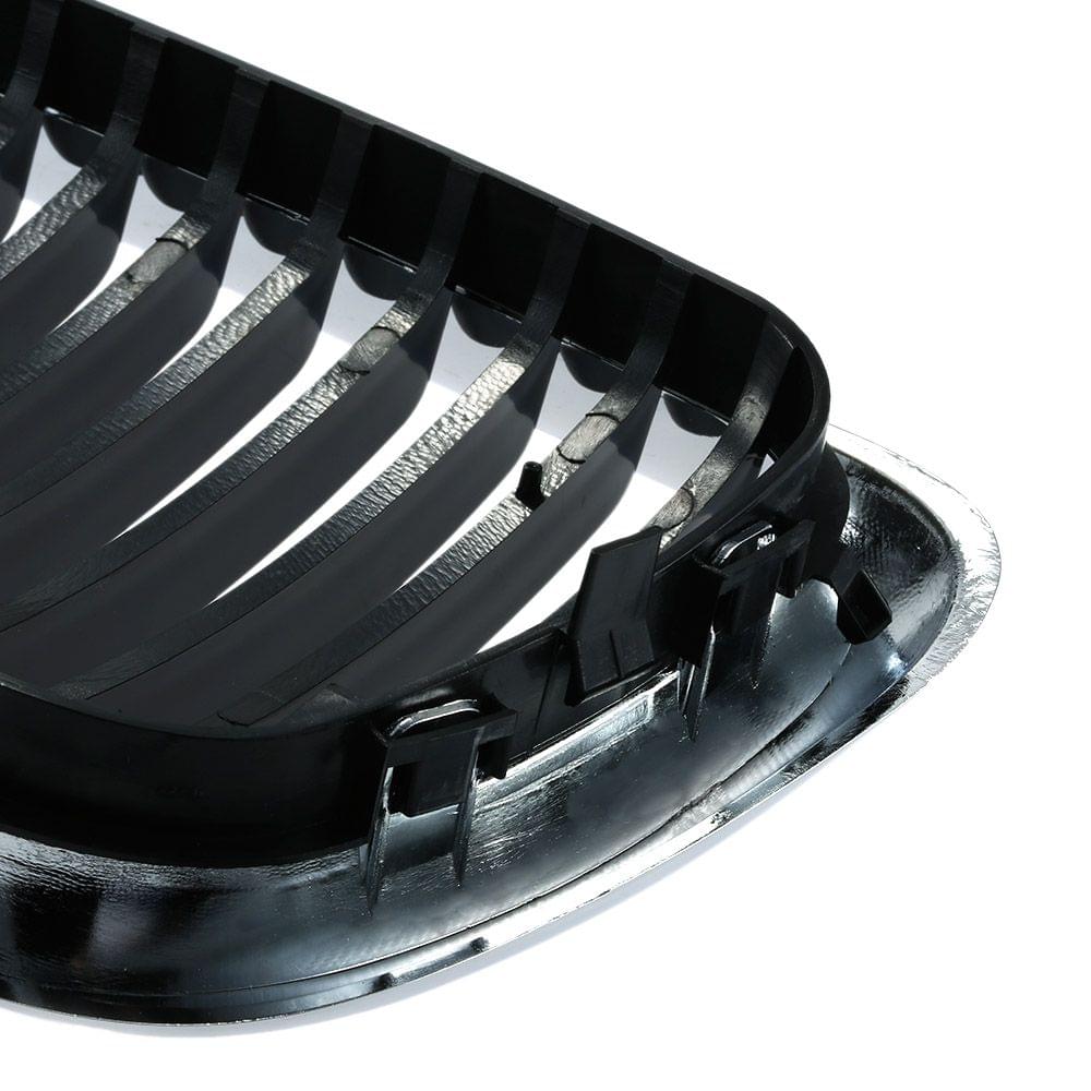 One Pair Front Center Wide Kidney Hood Grilles Half Silver