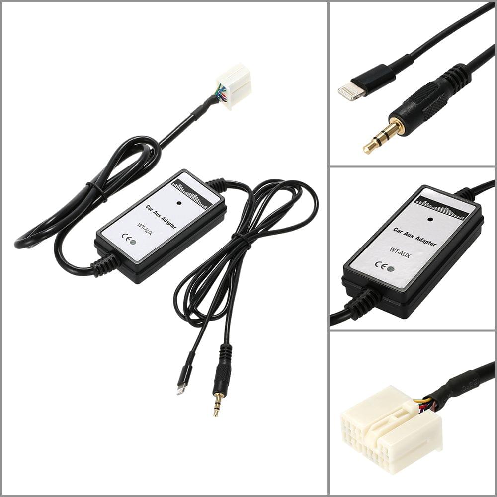 Uniqkart for Honda Acura 6Pin Car 3.5mm Aux-in Audio Adapter USB
