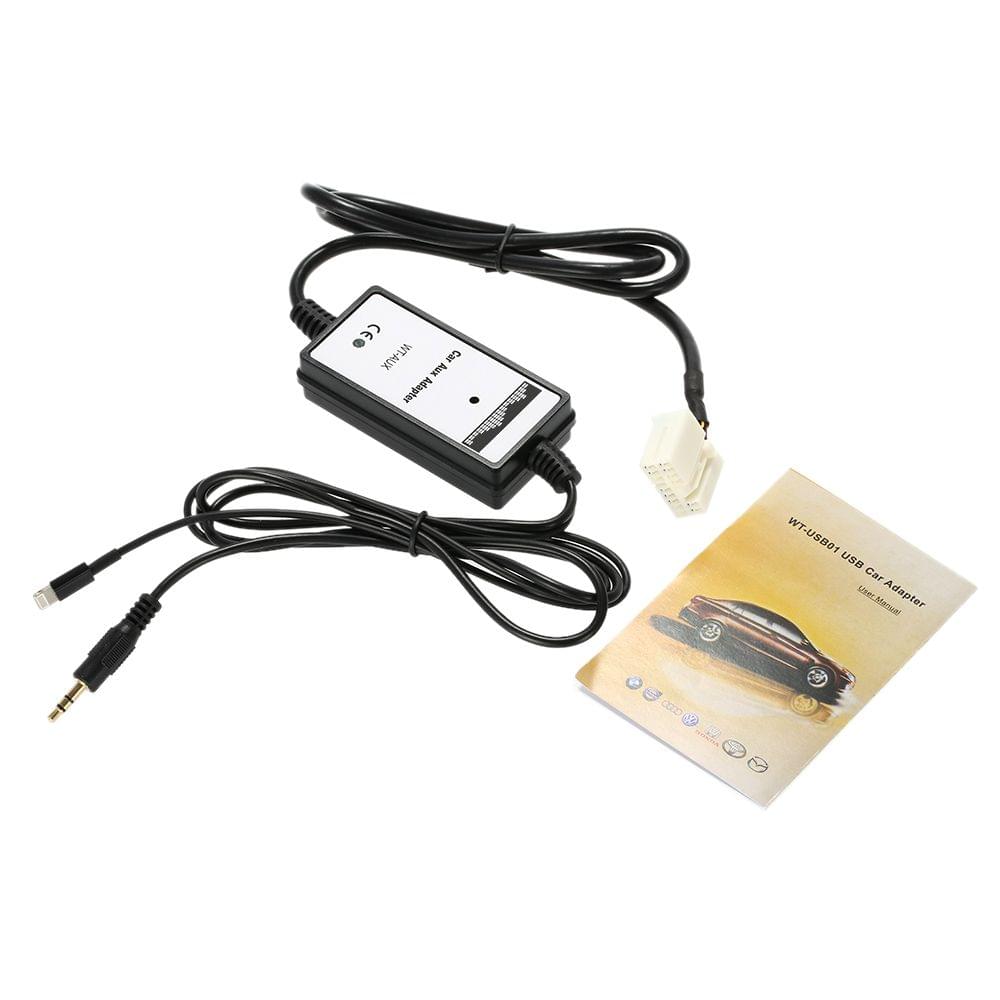 Uniqkart for Honda Acura 6Pin Car 3.5mm Aux-in Audio Adapter USB