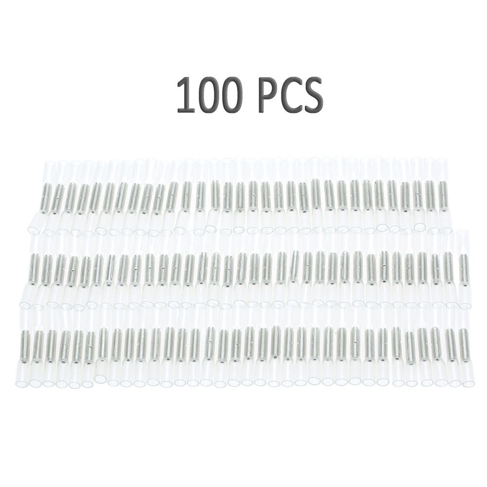 100 PCS 26-24 AWG Insulated Heat Shrink Butt Connectors