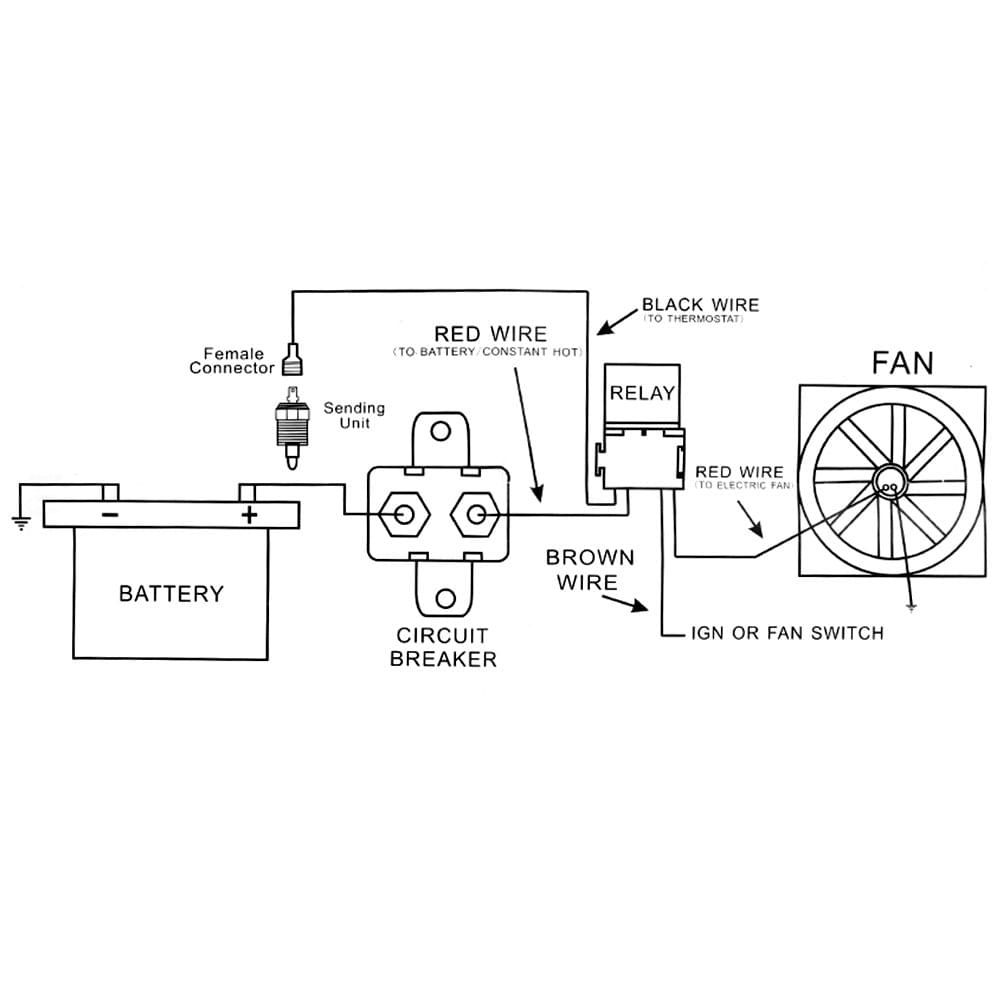 Electric Cooling Fan Wiring Install Kit 185/170 Degree