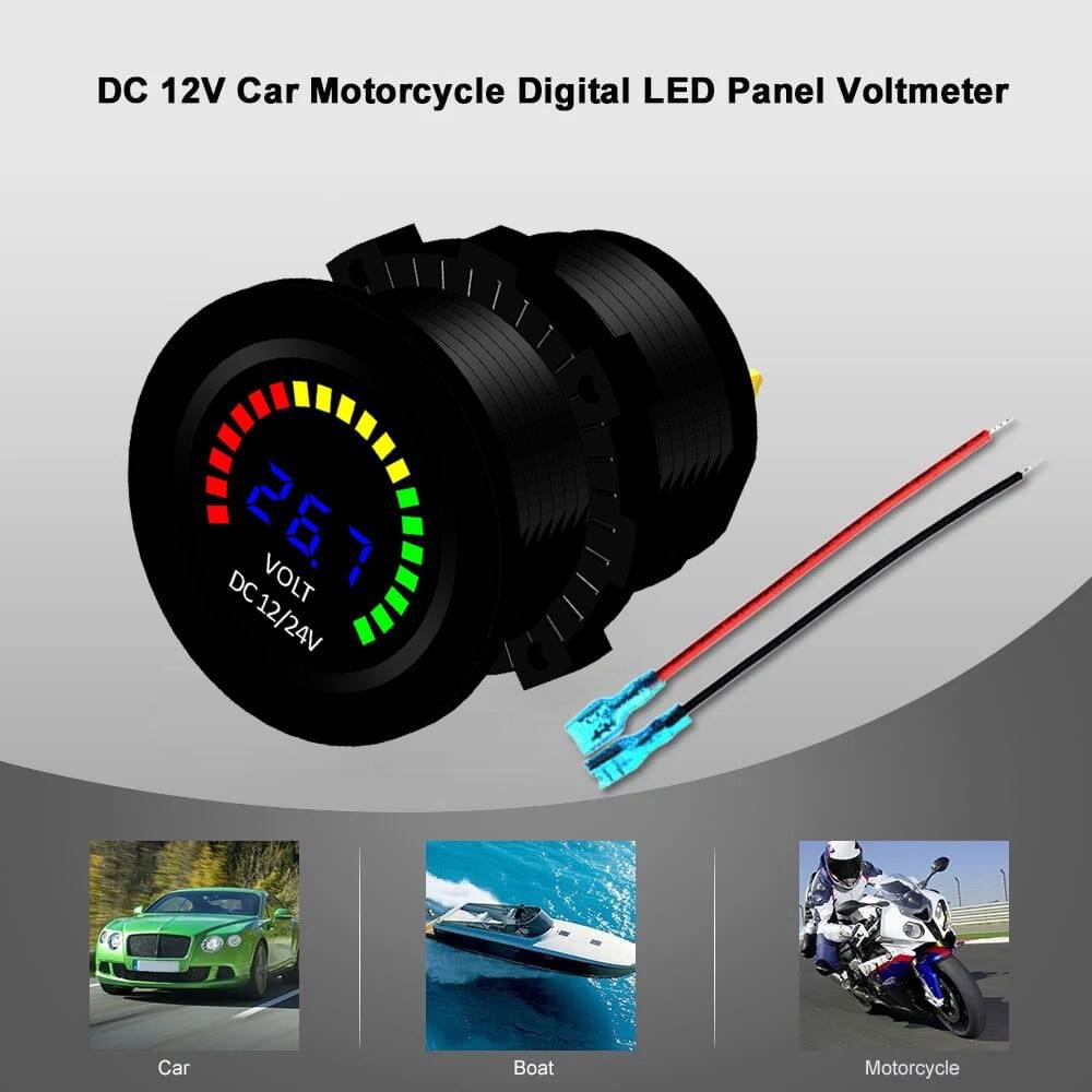 DC 12V Car Motorcycle Boat Digital LED Panel Voltage Display
