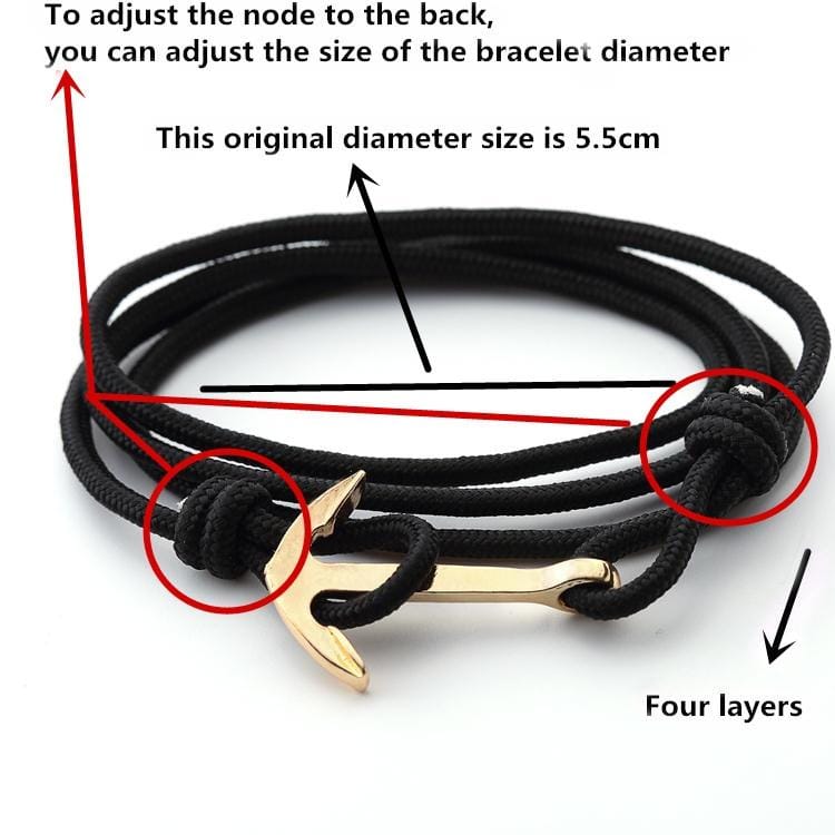 Alloy Anchor Charm Multilayer Leather Friendship Bracelets (Style2)