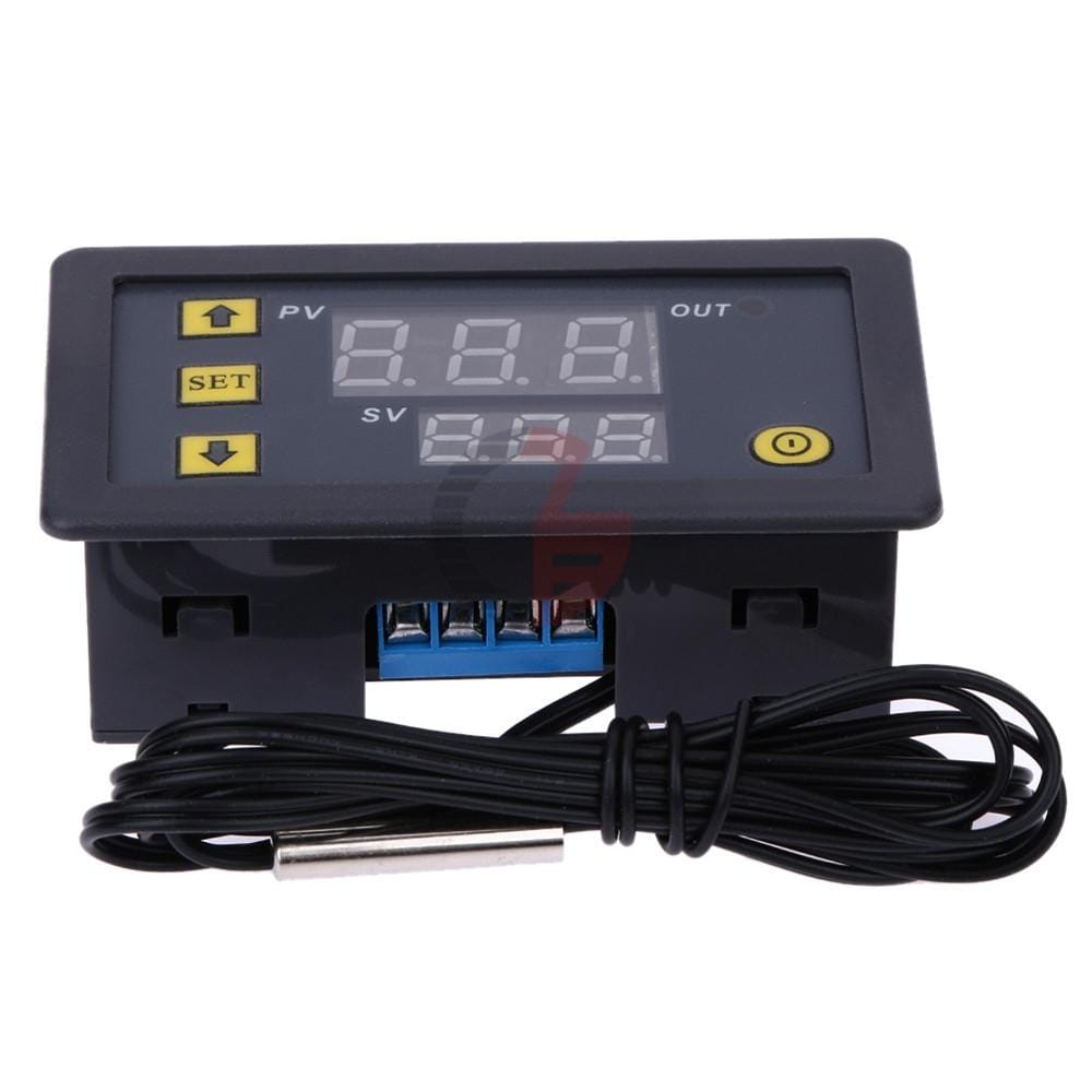 High-precision Microcomputer Intelligent Digital Display Switch Thermostat, Style:24V Power Supply (Red Display)