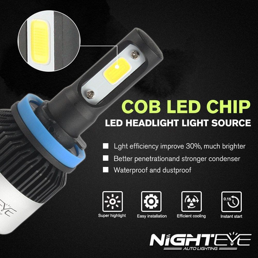 Nighteye 72W 9000LM H11 H9 H8 LED Light Headlight Driving - H11 H9 H8