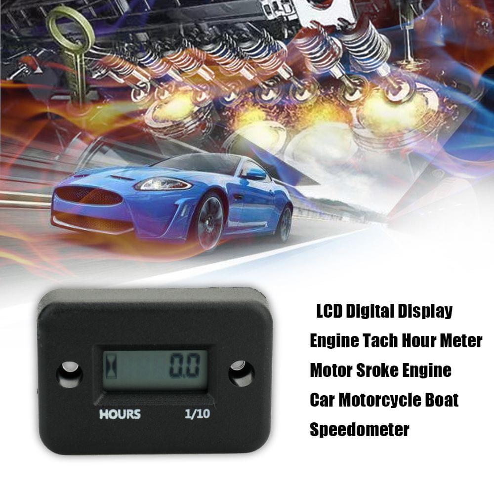 Waterproof LCD Digital Display Engine Tach Hour Meter Motor