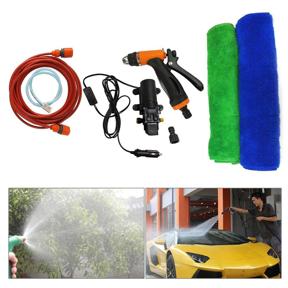 12V Car Wash Washing Machine Cleaning Electric Pump Pressure - with towel
