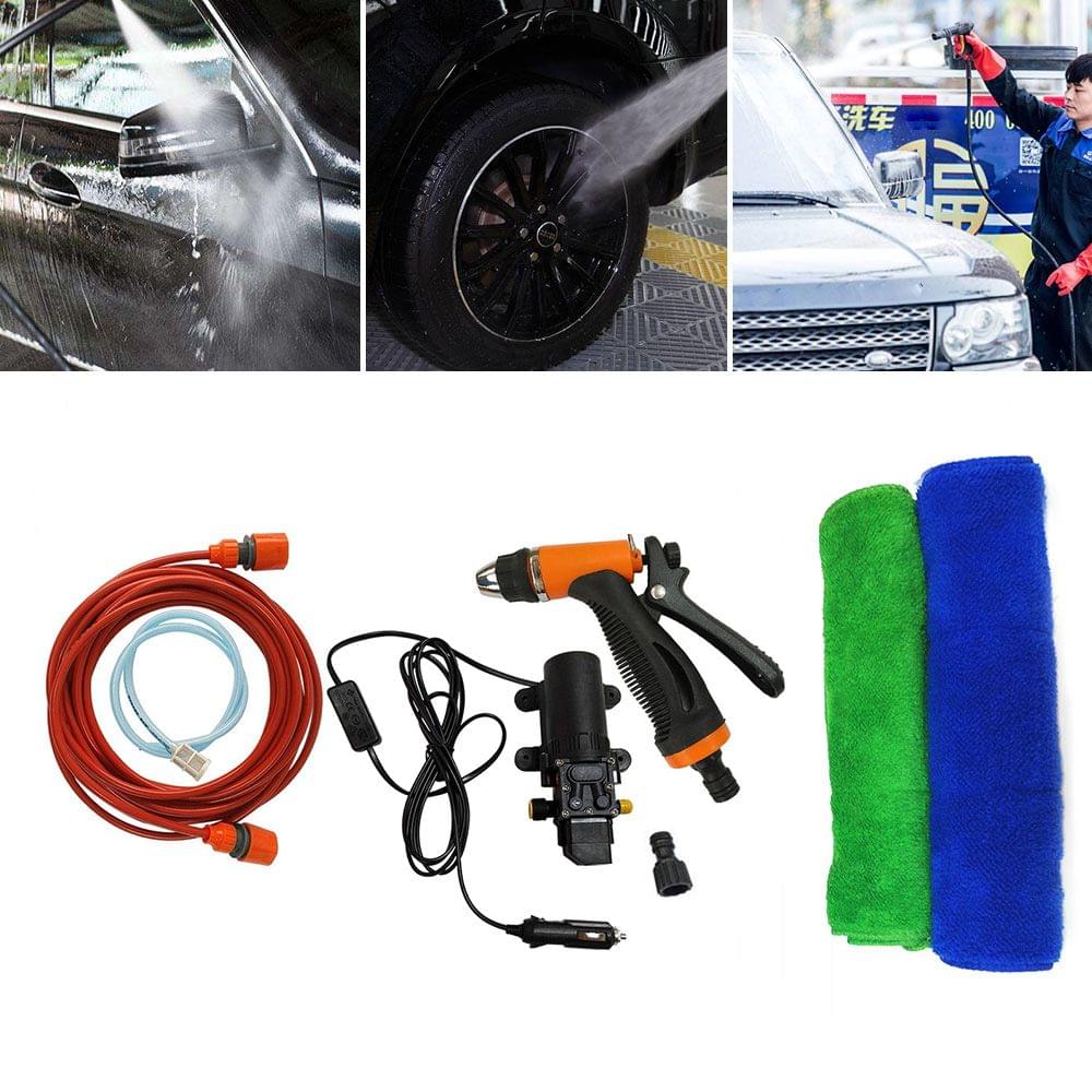 12V Car Wash Washing Machine Cleaning Electric Pump Pressure - with towel
