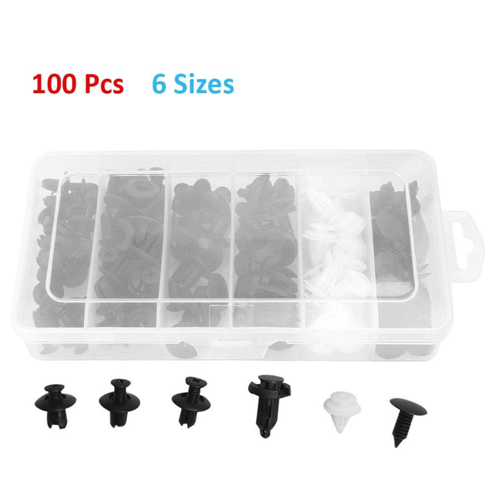 100Pcs Assorted Car Body Plastic Push Retainer Pin Rivet - 100pcs