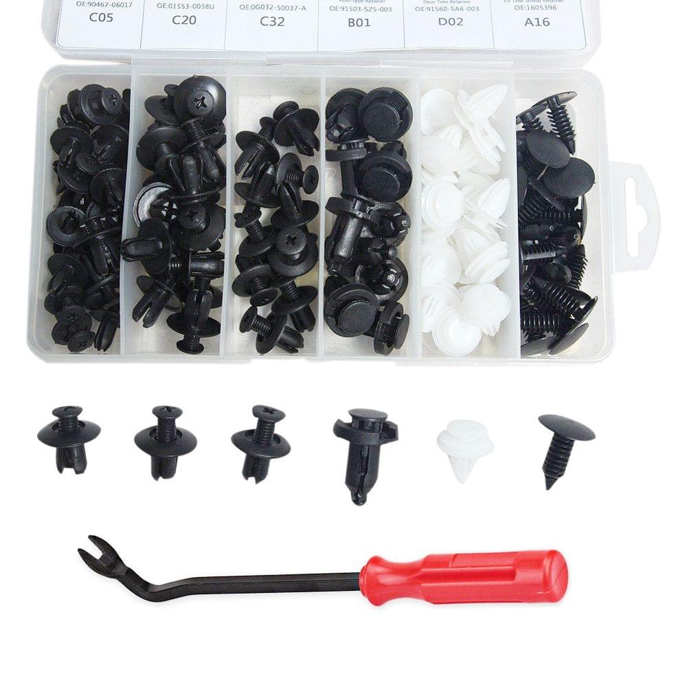 100Pcs Assorted Car Body Plastic Push Retainer Pin Rivet - 100pcs