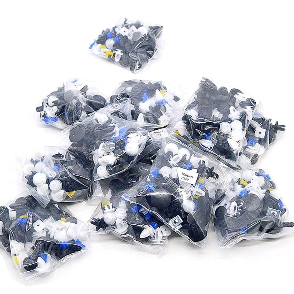 100Pcs Universal Car Fastener Clips Auto Rivet Bumper Clip - 100