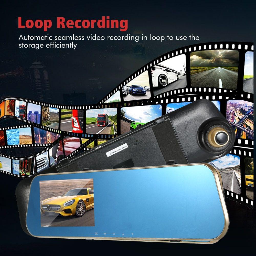 4.3'' HD Car DVR Dash Cam Video Camera Vehicle Driving - With rear view camera