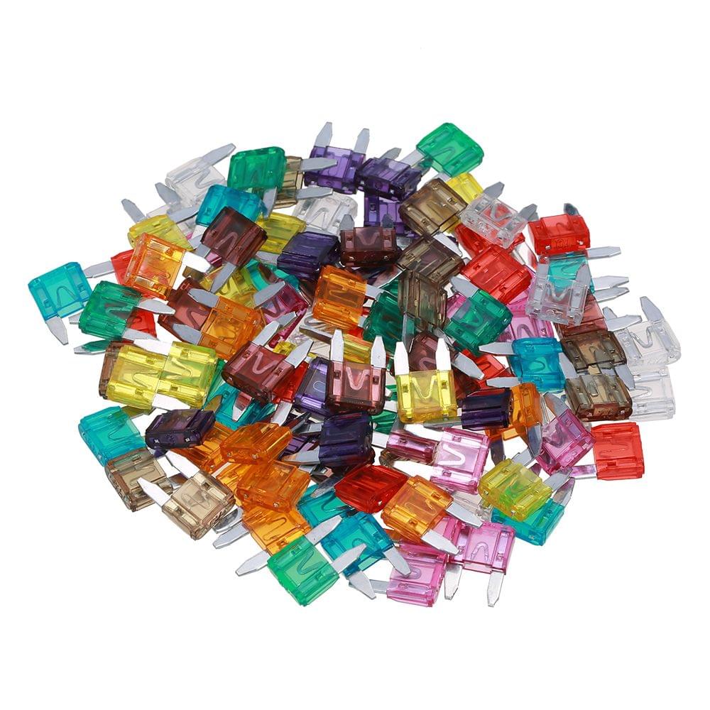 100pcs Mini Blade Fuses Auto Car Truck Assortment Fuse Kit