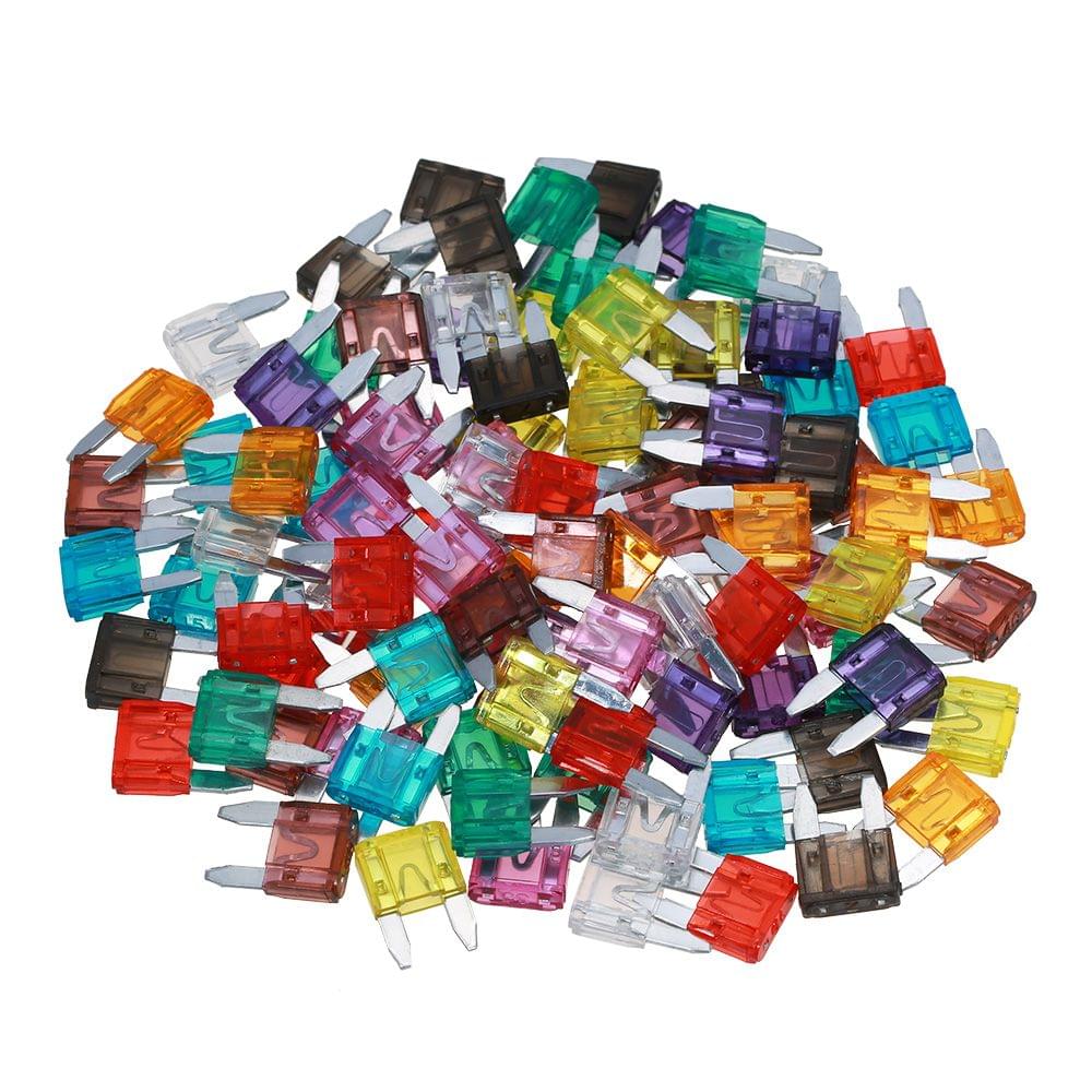 100pcs Mini Blade Fuses Auto Car Truck Assortment Fuse Kit
