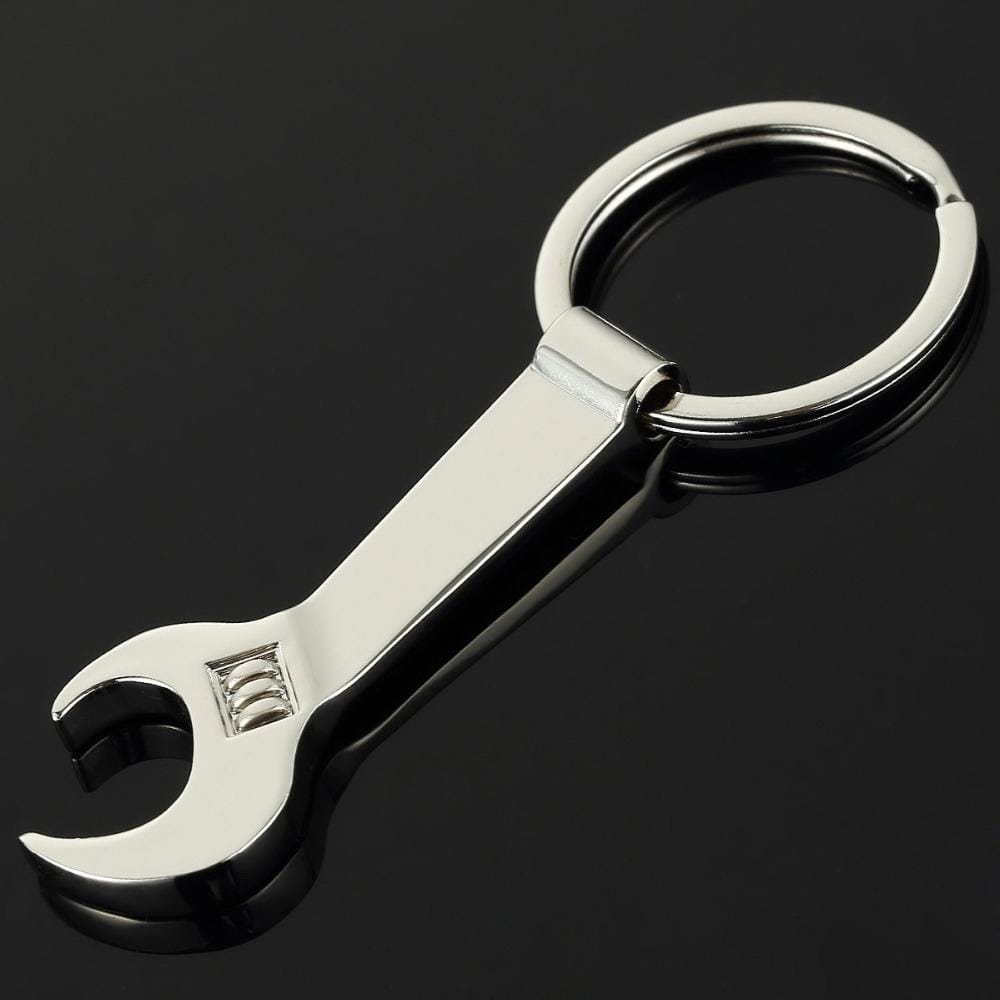 2 PCS Simulation Personality Wrench Bottle Opener Metal Keychain Car Pendant