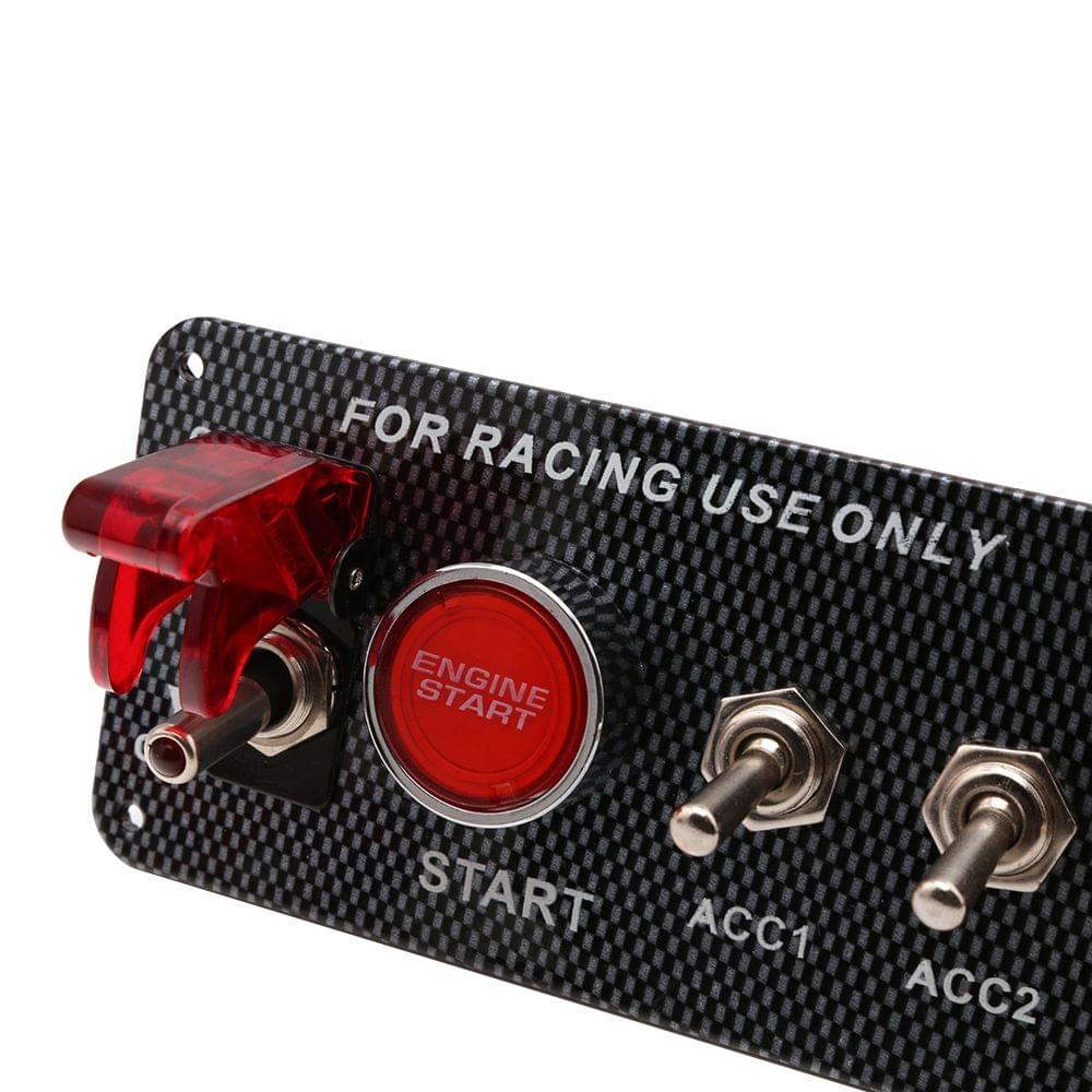 Carbon Fibre Panel Toggle Switch Ignition Engine Start Push