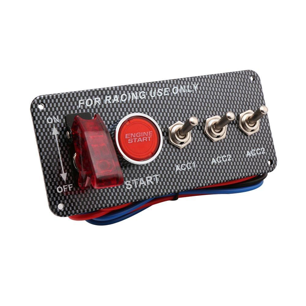 Carbon Fibre Panel Toggle Switch Ignition Engine Start Push