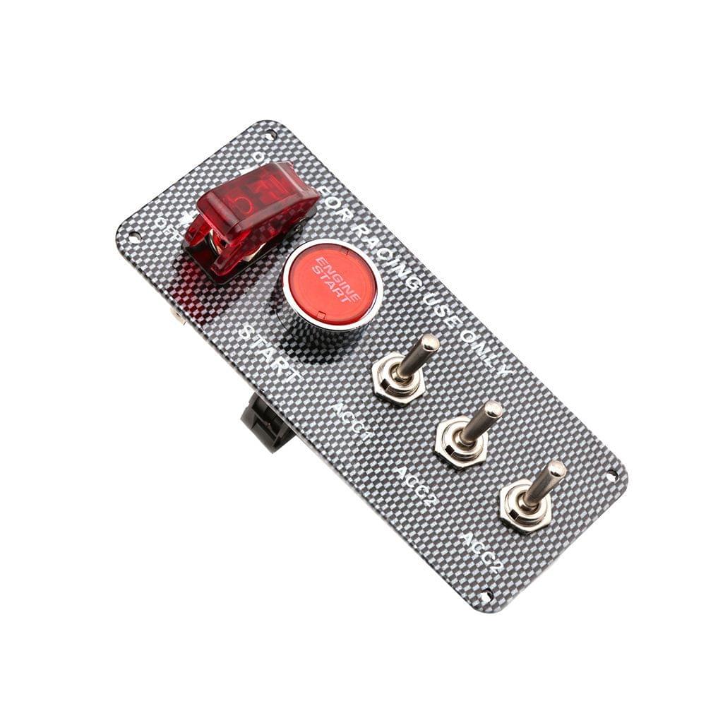 Carbon Fibre Panel Toggle Switch Ignition Engine Start Push