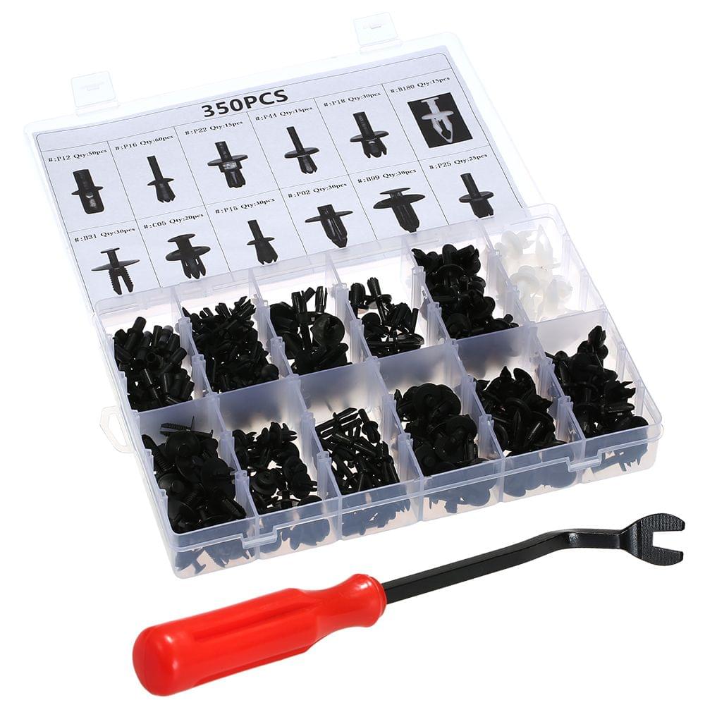 Auto Fastener Clips with Clips Removal Tool 350PCS 12 Sizes - with Clips Removal Tool