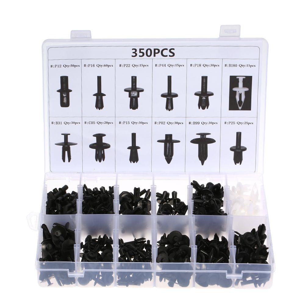 Auto Fastener Clips with Clips Removal Tool 350PCS 12 Sizes - with Clips Removal Tool