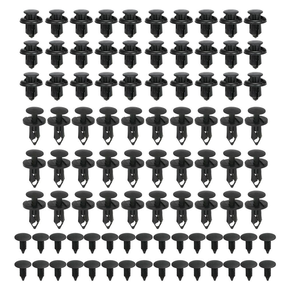 Nylon Bumper Push Fasteners Rivet Clips 90PCS 3 Size Screws