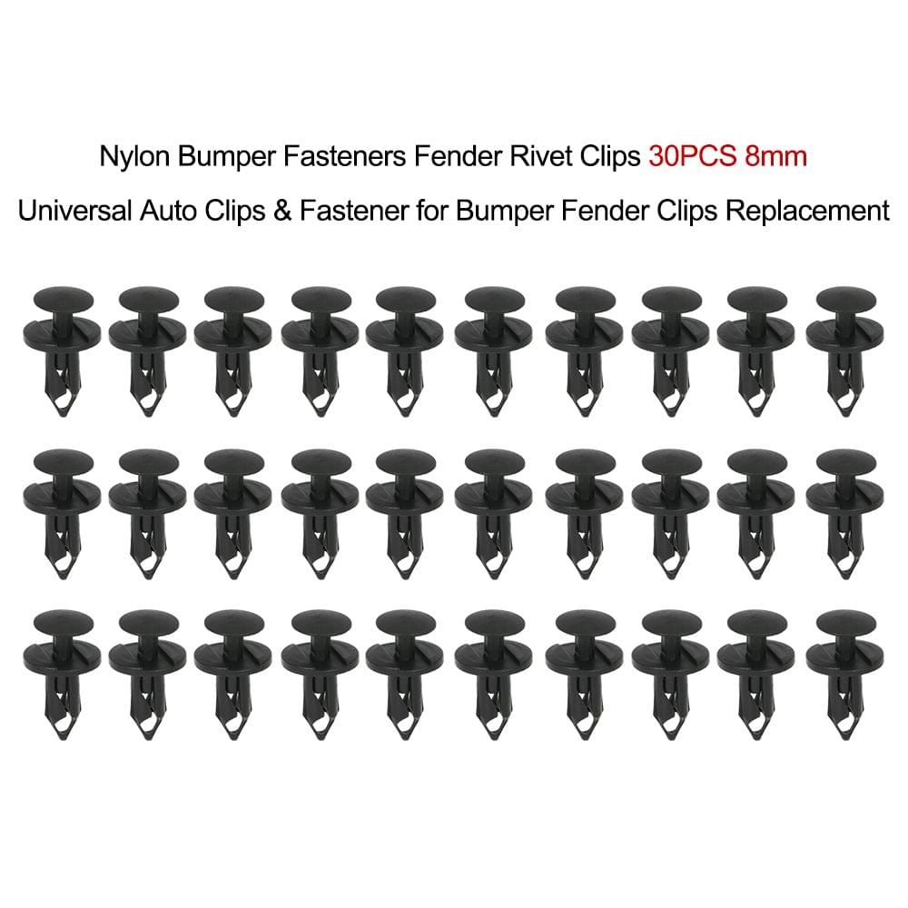 Nylon Bumper Fasteners Fender Rivet Clips 30PCS 8mm