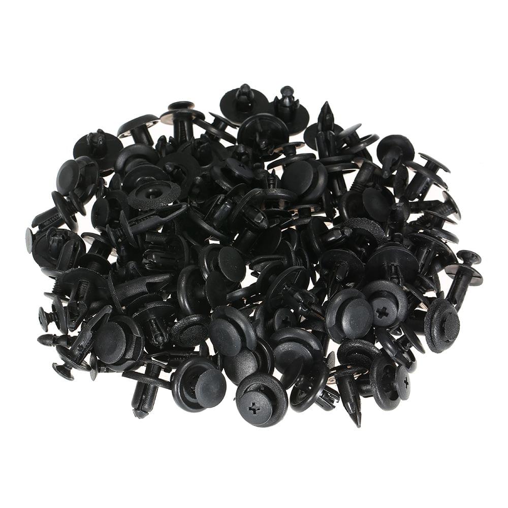 100Pcs Fastener Clips Trunk Screw Rivets Set Car Bumper