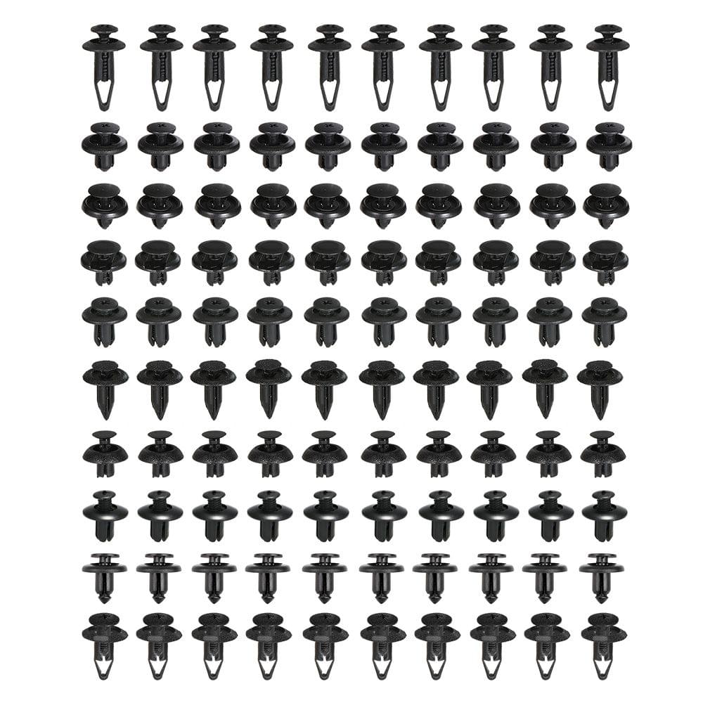 100Pcs Fastener Clips Trunk Screw Rivets Set Car Bumper