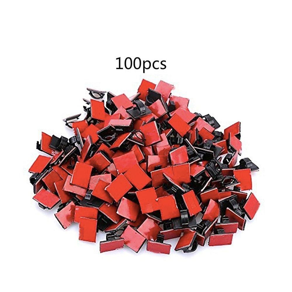 Adhesive Cable Clips Wire Clamps Car Cable Organizer Cord - Black100pcs