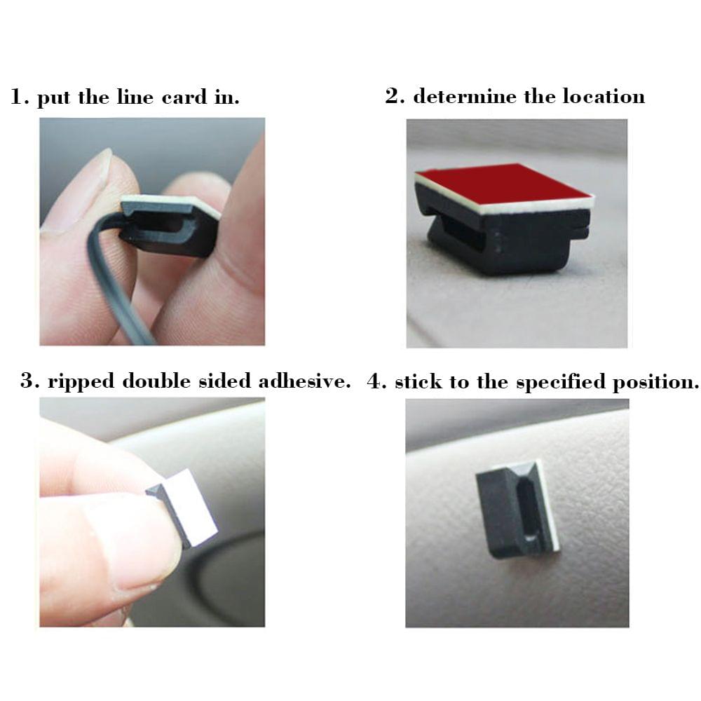 Adhesive Cable Clips Wire Clamps Car Cable Organizer Cord - 100pcs