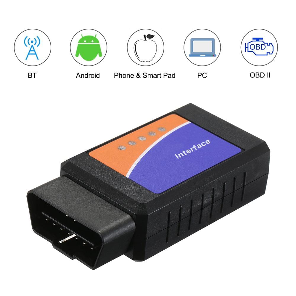 Black OBD OBD? Scanner Tool Detector with BT Connection for