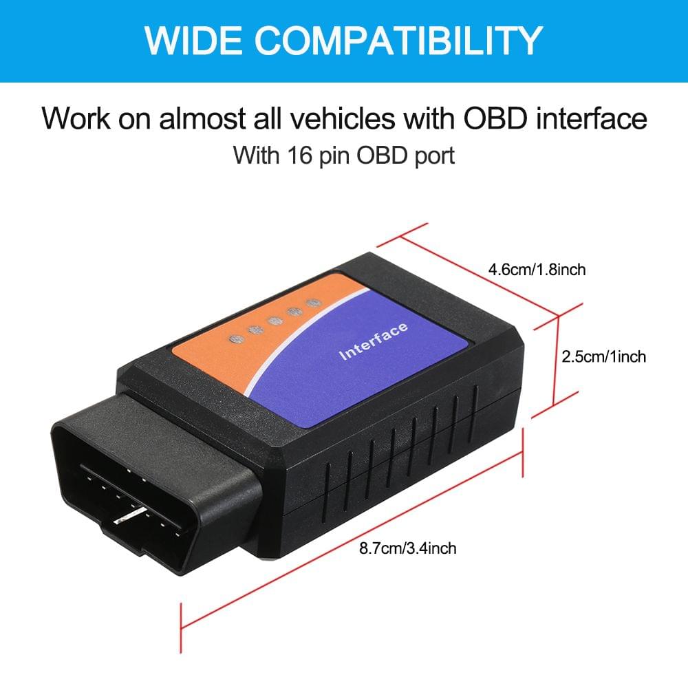 Black OBD OBD? Scanner Tool Detector with BT Connection for
