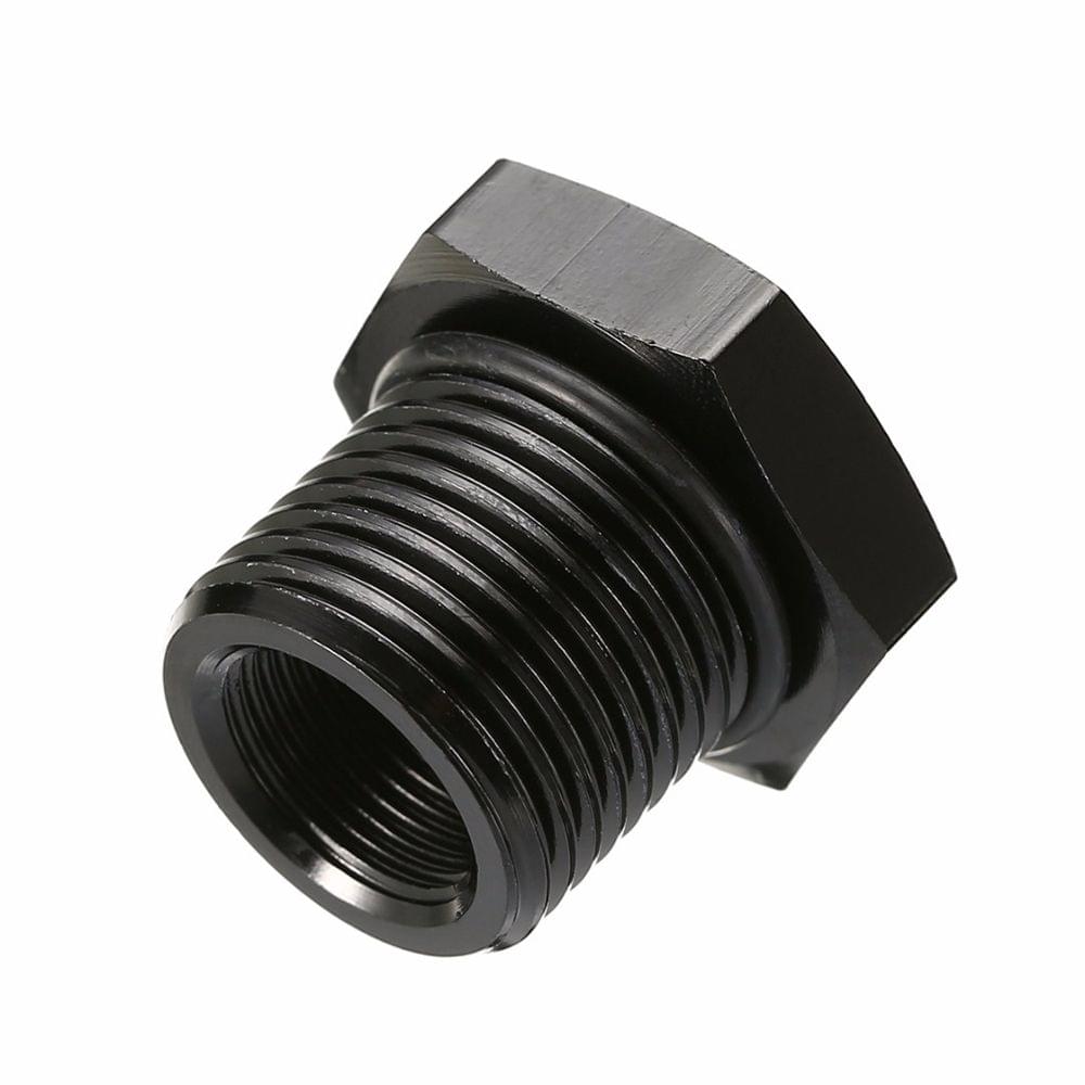 Car Oil Filter Black Anodized Aluminum Threaded Adapter