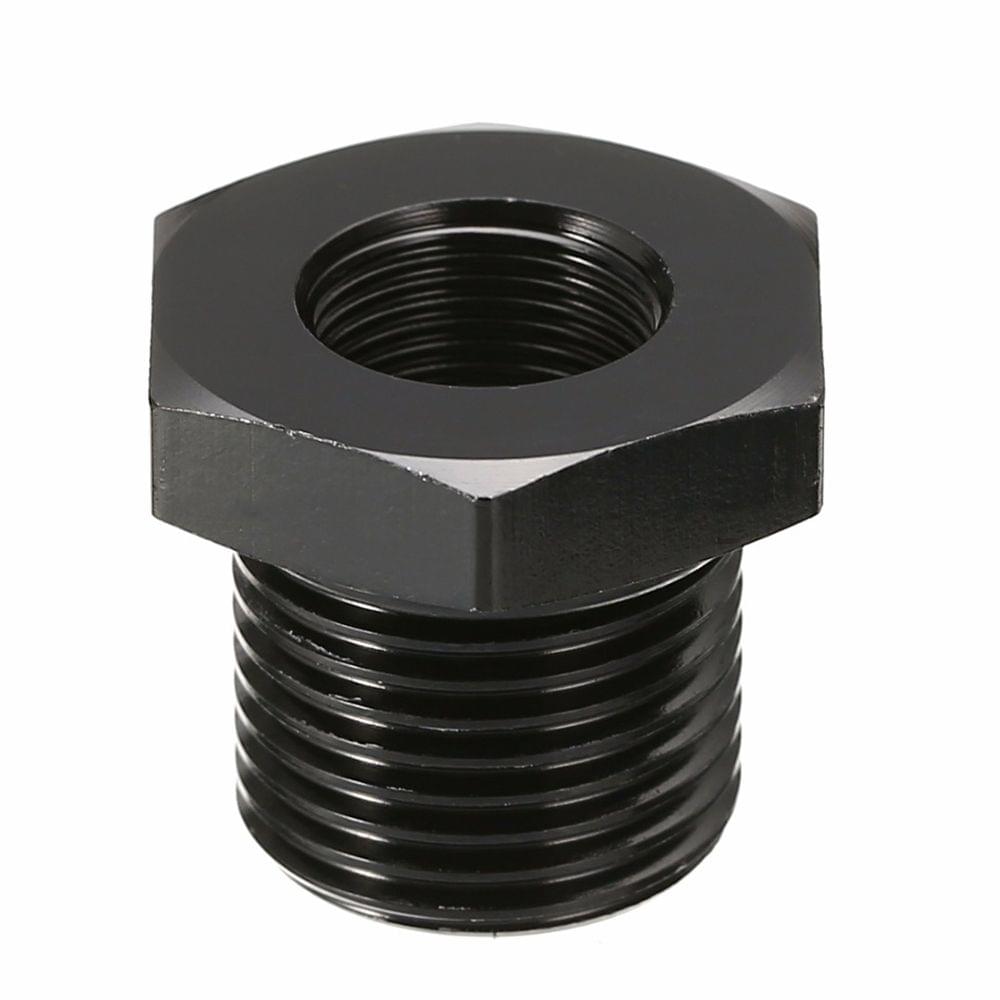 Car Oil Filter Black Anodized Aluminum Threaded Adapter