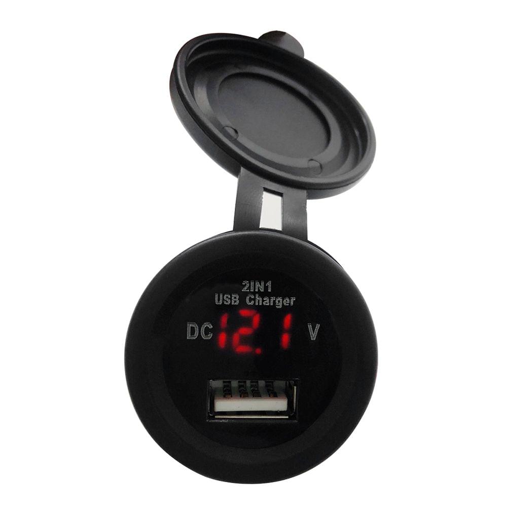 12V 24V 2.1A with Digital LED voltmeter USB car charger