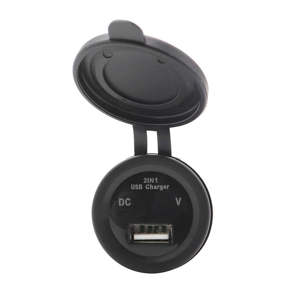 12V 24V 2.1A with Digital LED voltmeter USB car charger