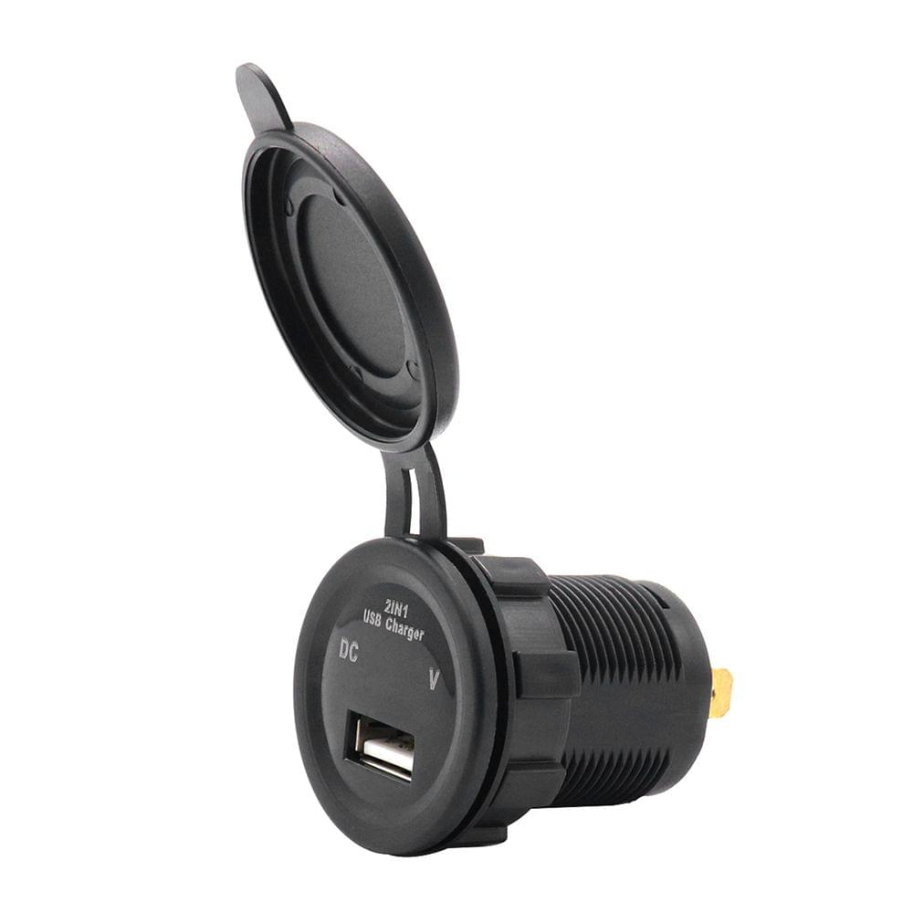 12V 24V 2.1A with Digital LED voltmeter USB car charger