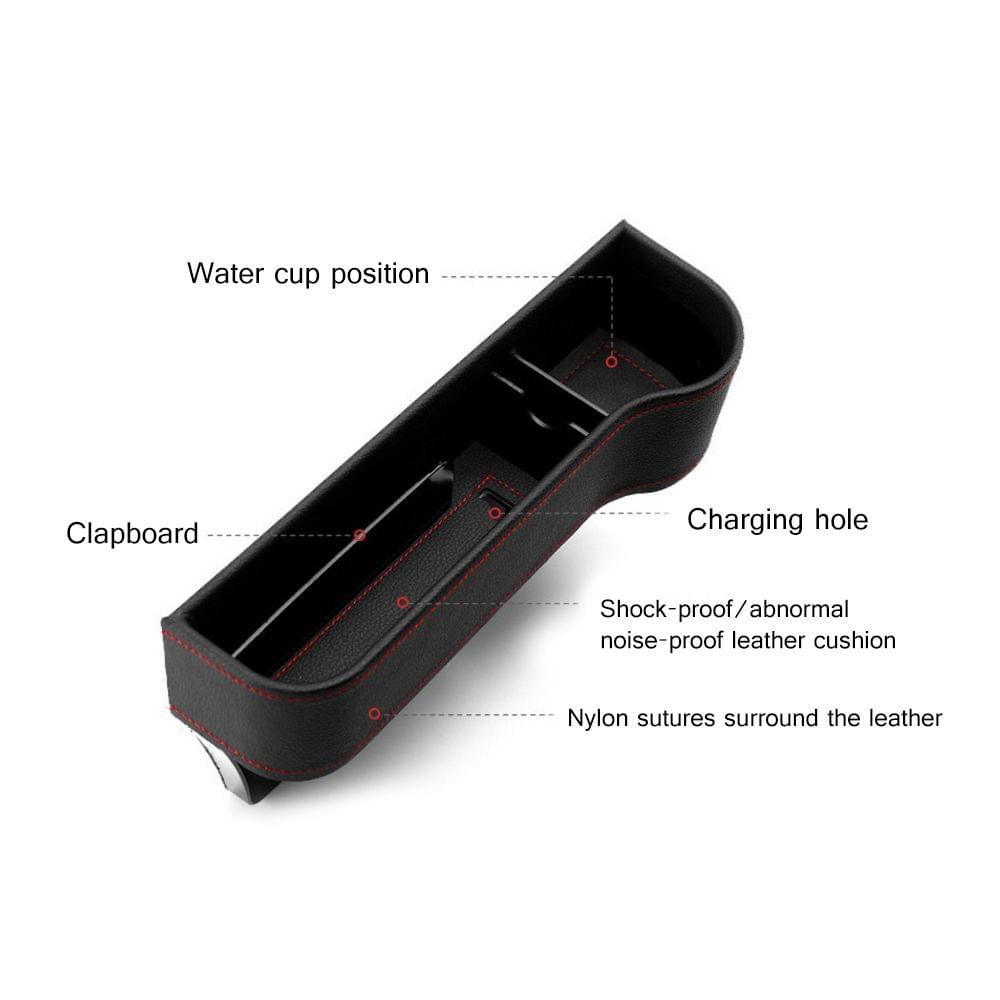 Car Organizer Seat Carriage Bag PU Case Pocket - Beige & Right